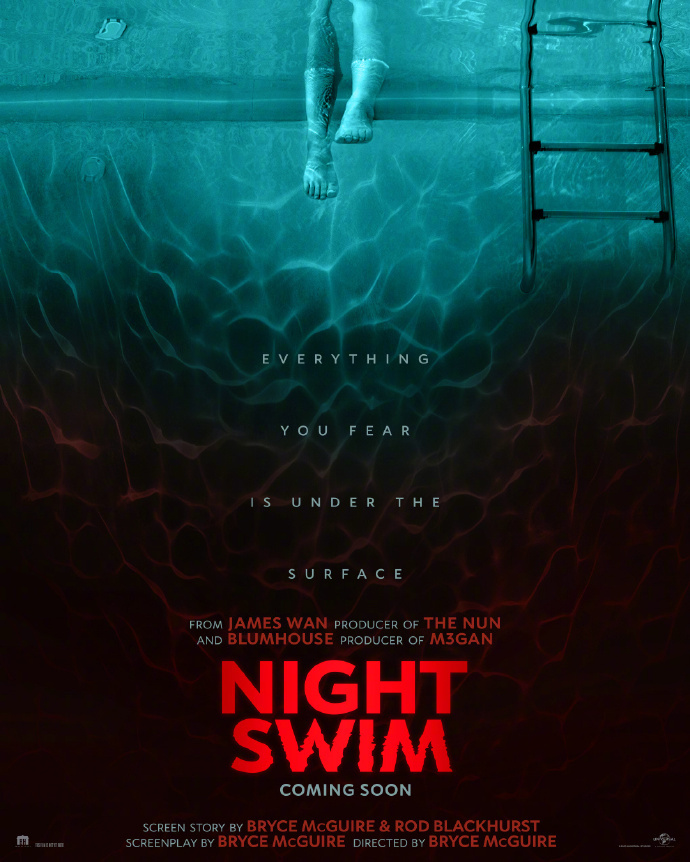 《暗泳》海报发布，游泳池中隐藏着邪恶力量，温子仁参与监制