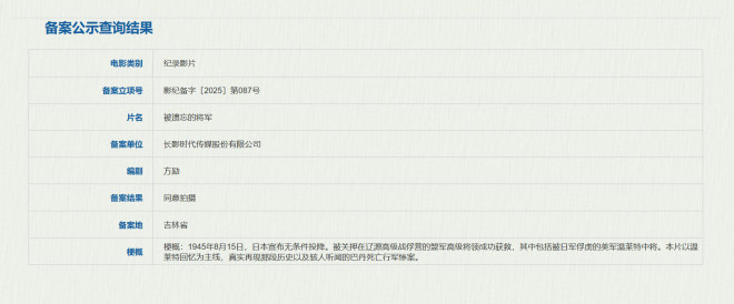 《被遗忘的将军》:方励继“里斯本丸”后新作立项-1 《被遗忘的将军》:方励继“里斯本丸”后新作立项-1