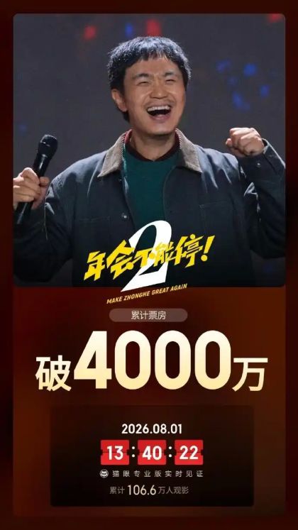 《年会不能停！2》电影票房已突破4000万大关！